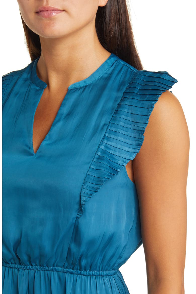 Verona Pleated Cap Sleeve Minidress, Alternate, color, MOROCCAN BLUE