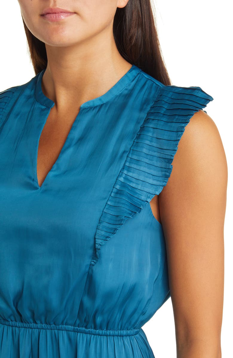 Steve Madden Verona Pleated Cap Sleeve Minidress, Alternate, color, Moroccan Blue