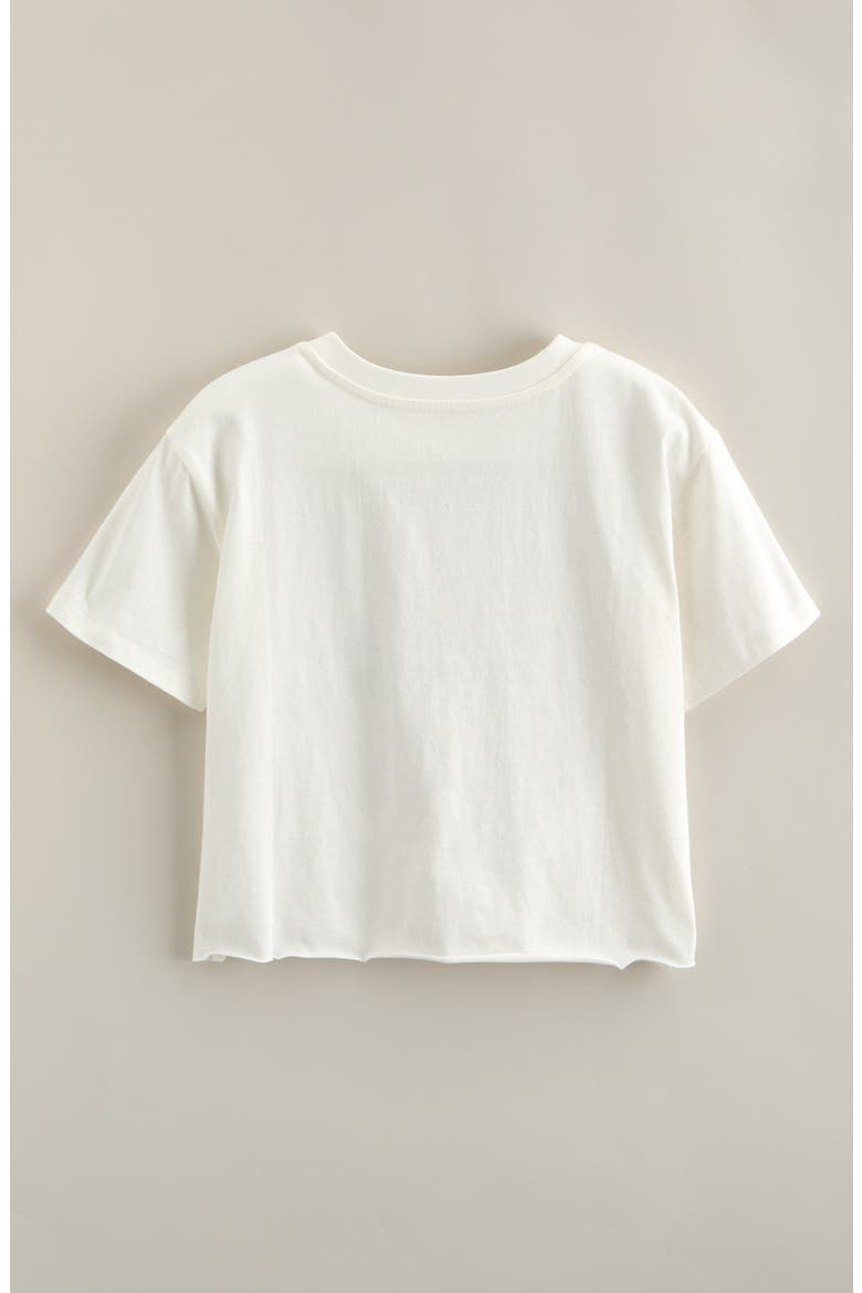 Kids' Crop Cotton Graphic T-Shirt, Alternate, color, IVORY EGRET GOOD THINGS