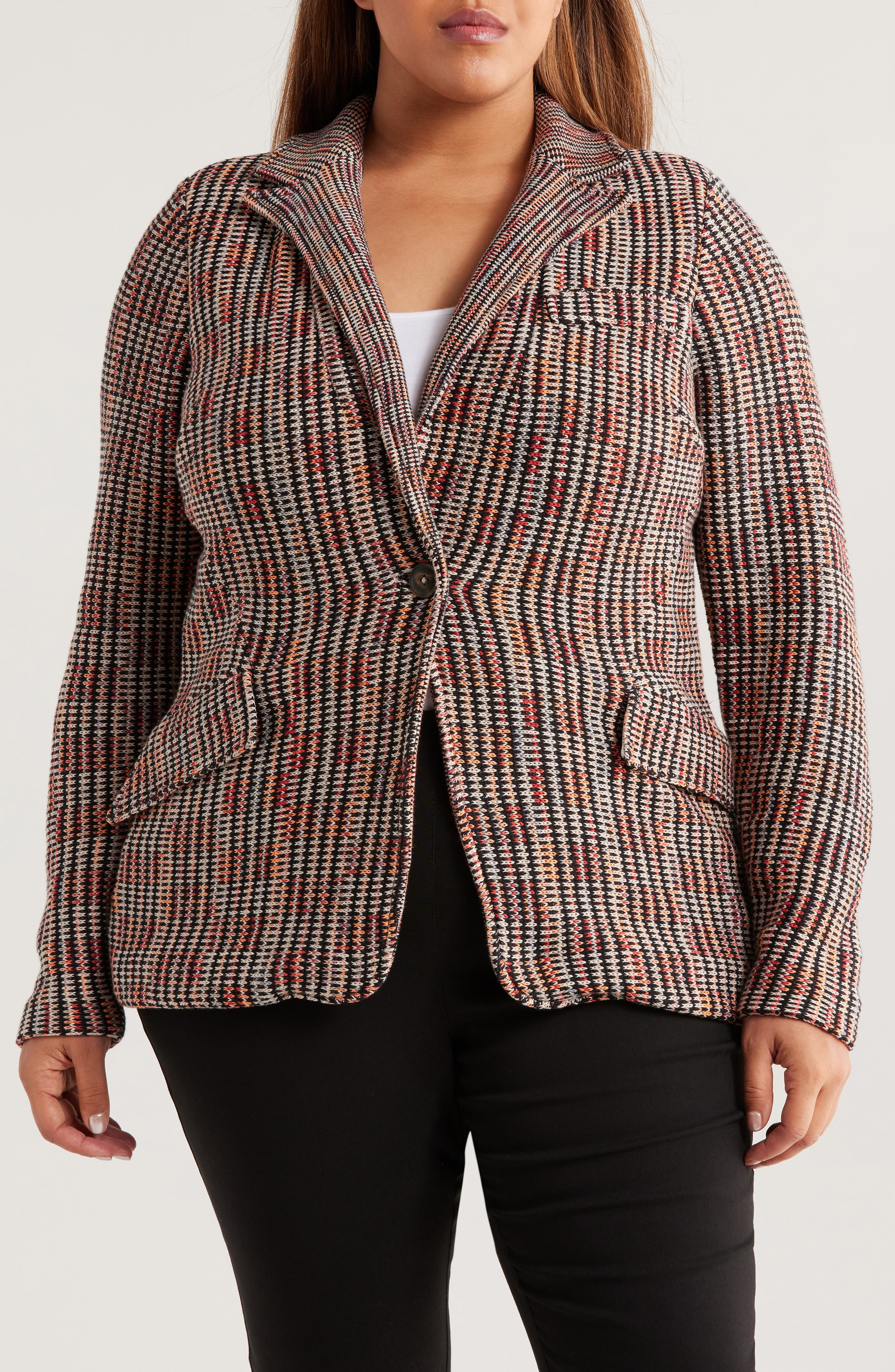 NIC+ZOE Plaid Contour Knit Blazer