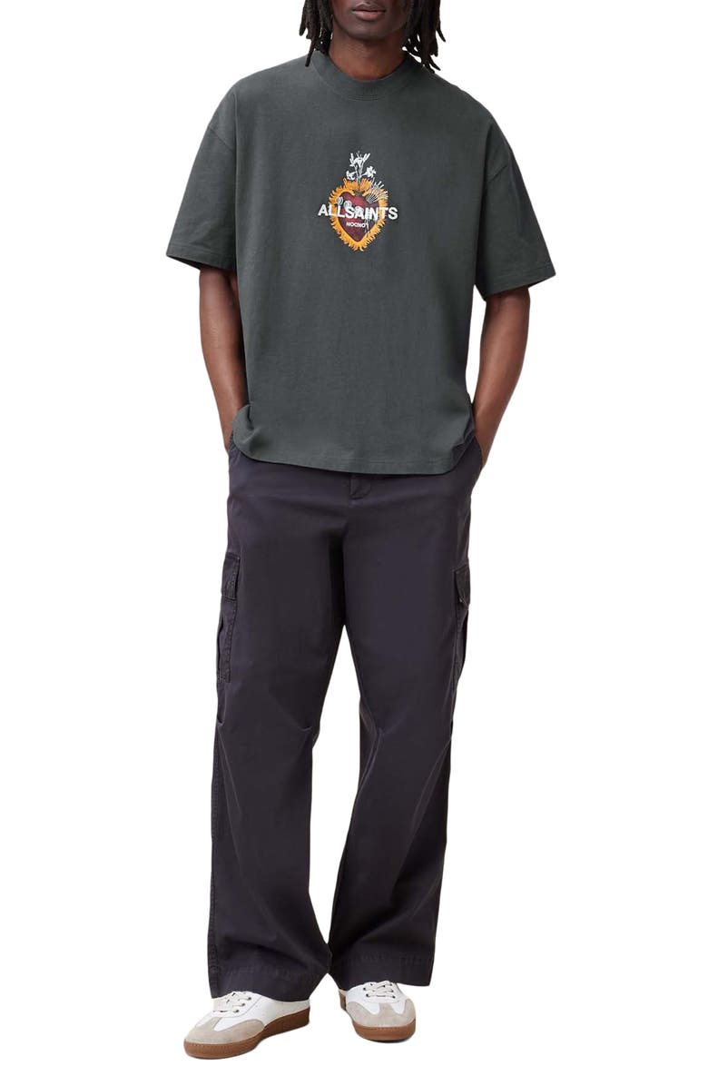 AllSaints Heartfelt Cotton Graphic T-Shirt, Alternate, color, Washed Black