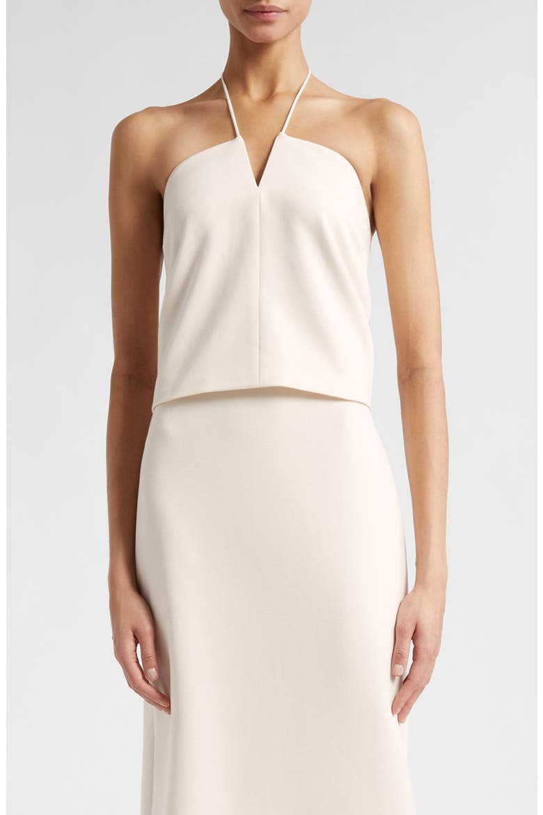 Slit Neck Halter Top, Main, color, OFF WHITE