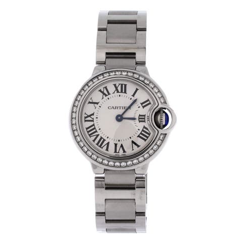 Ballon Bleu de Cartier Quartz Watch Stainless Steel with Diamond Bezel 28