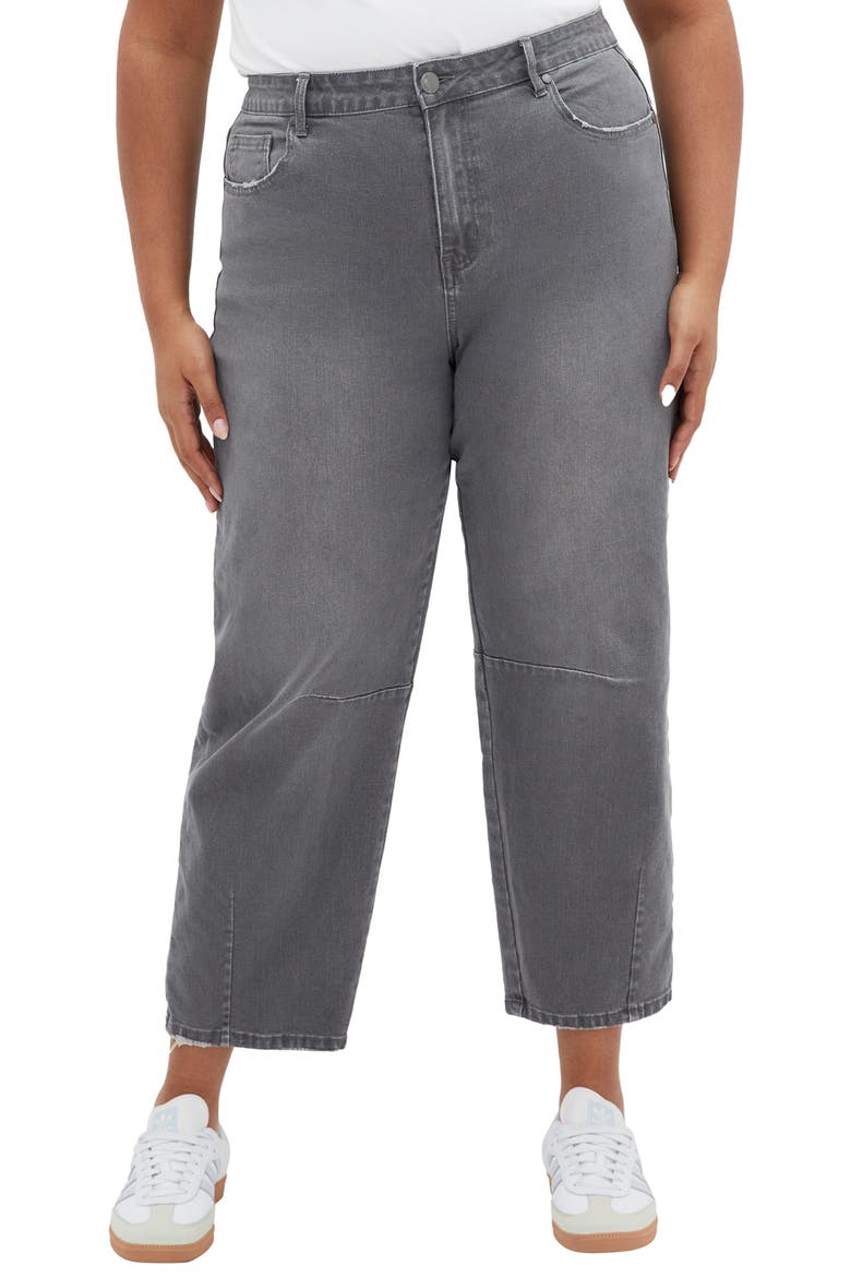 Lana High Waist Crop Straight Leg Jeans, Main, color, GREY WASH