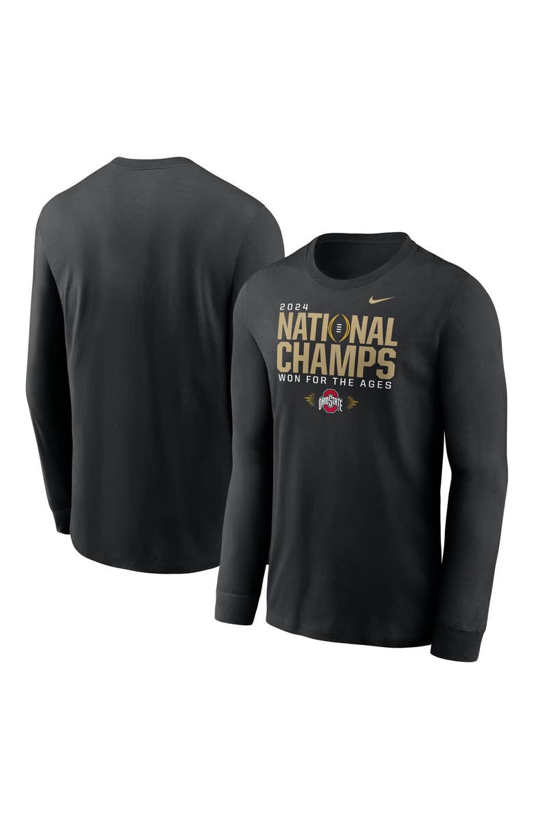 Nike Men's Nike Black Ohio State Buckeyes College Football Playoff 2024 National Champions Locker Room Long Sleeve T-Shirt, Main, color,