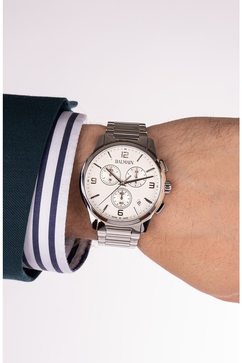 Madrigal Chronograph Bracelet Watch, 42mm, Alternate, color, STAINLESS STEEL