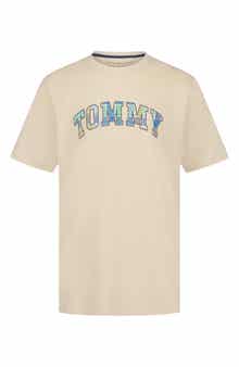 Tommy Hilfiger Kids' Plaid Arched Logo Graphic T-Shirt