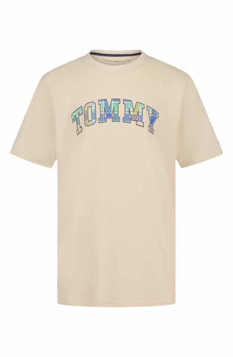 Tommy Hilfiger Kids' Plaid Arched Logo Graphic T-Shirt