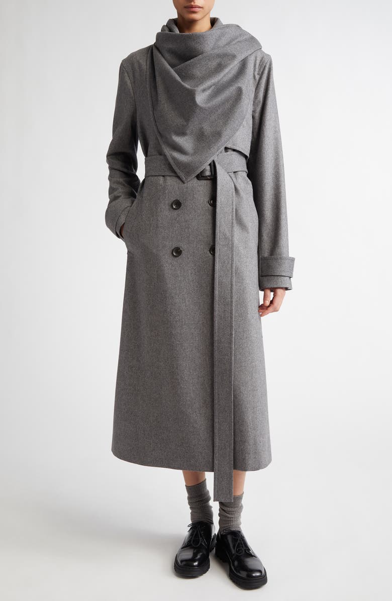 Maria McManus Stretch Wool & Cashmere Cloak Trench Coat, Main, color, 