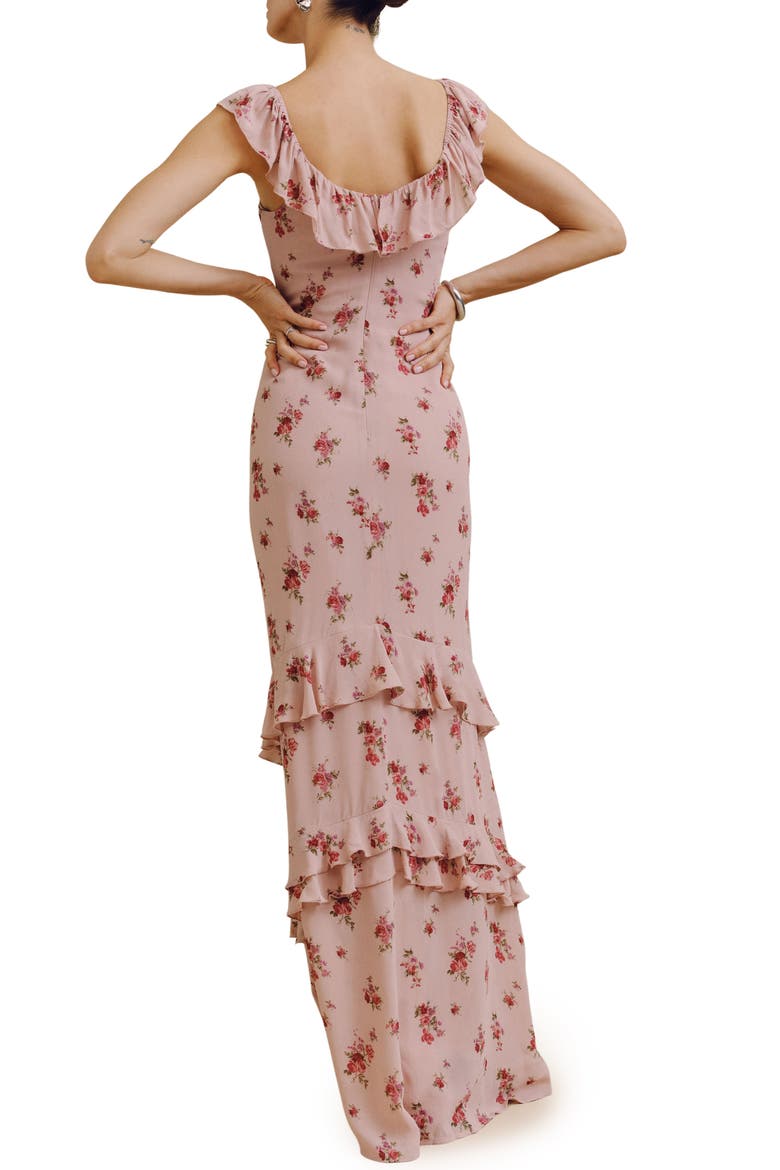 Tripoli Ruffle Tiered Maxi Dress, Alternate, color, TEA TIME