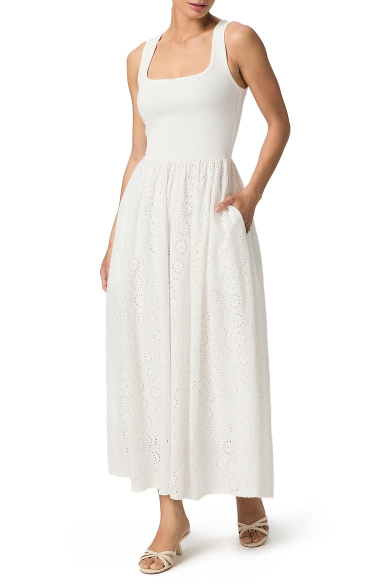 Morel Eyelet Sleeveless Maxi Sundress, Alternate, color, WHITE
