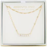 Argento Vivo Sterling Silver Cubic Zirconia Layered Necklace