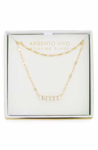 Argento Vivo Sterling Silver Cubic Zirconia Layered Necklace