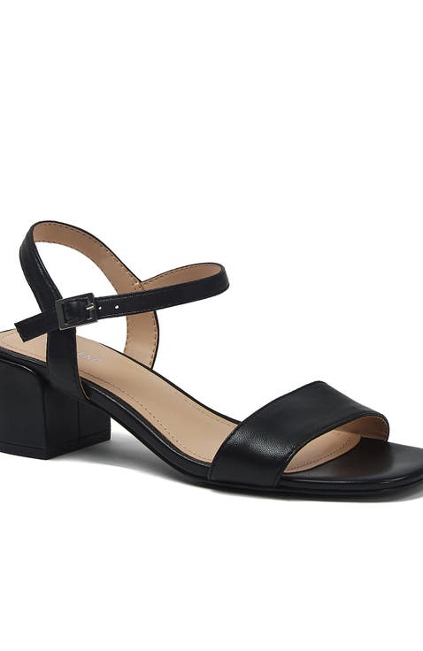 Essential Leather Block Heel Sandals