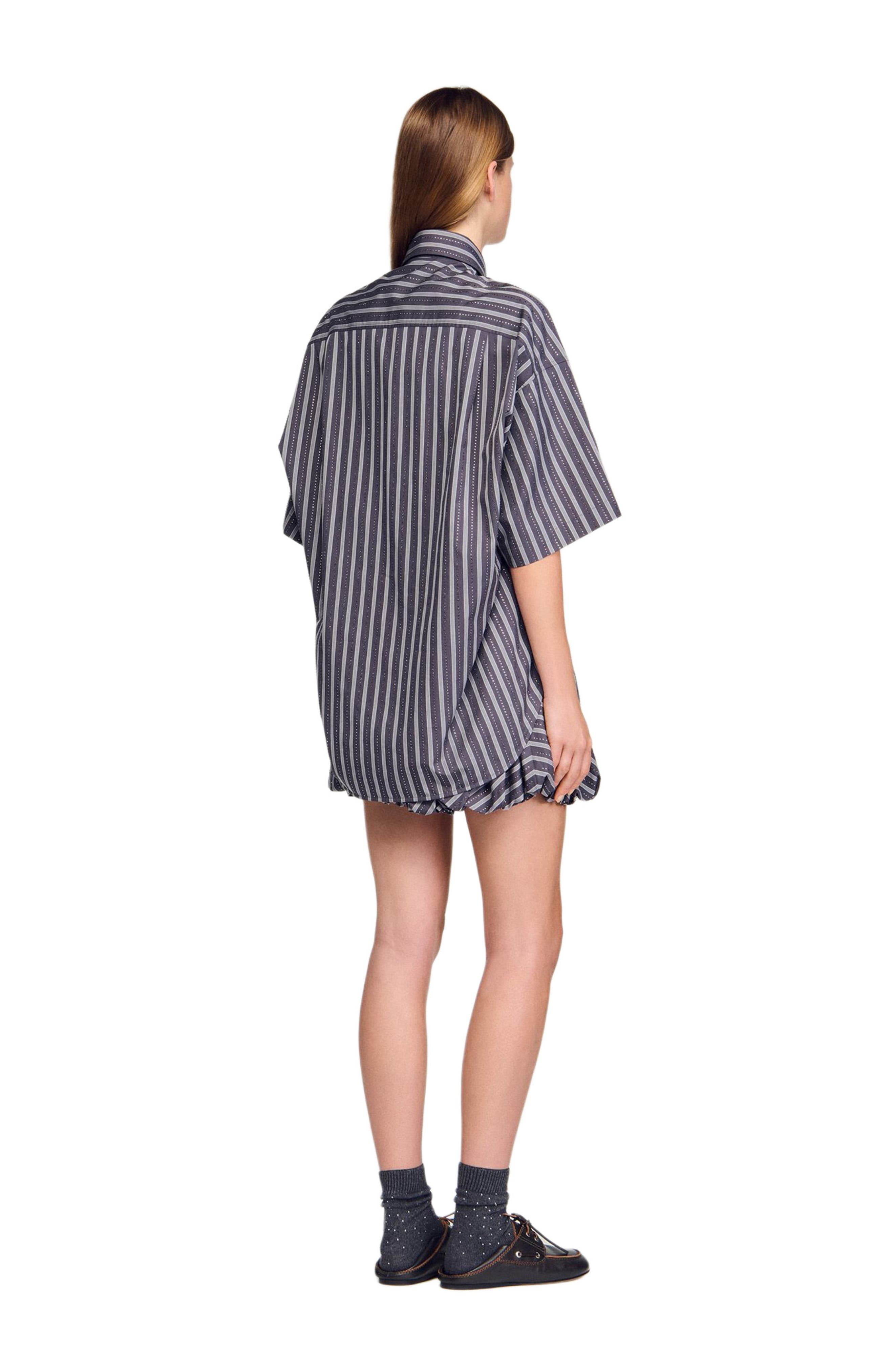 Oversized striped rhinestone shirt - image 2