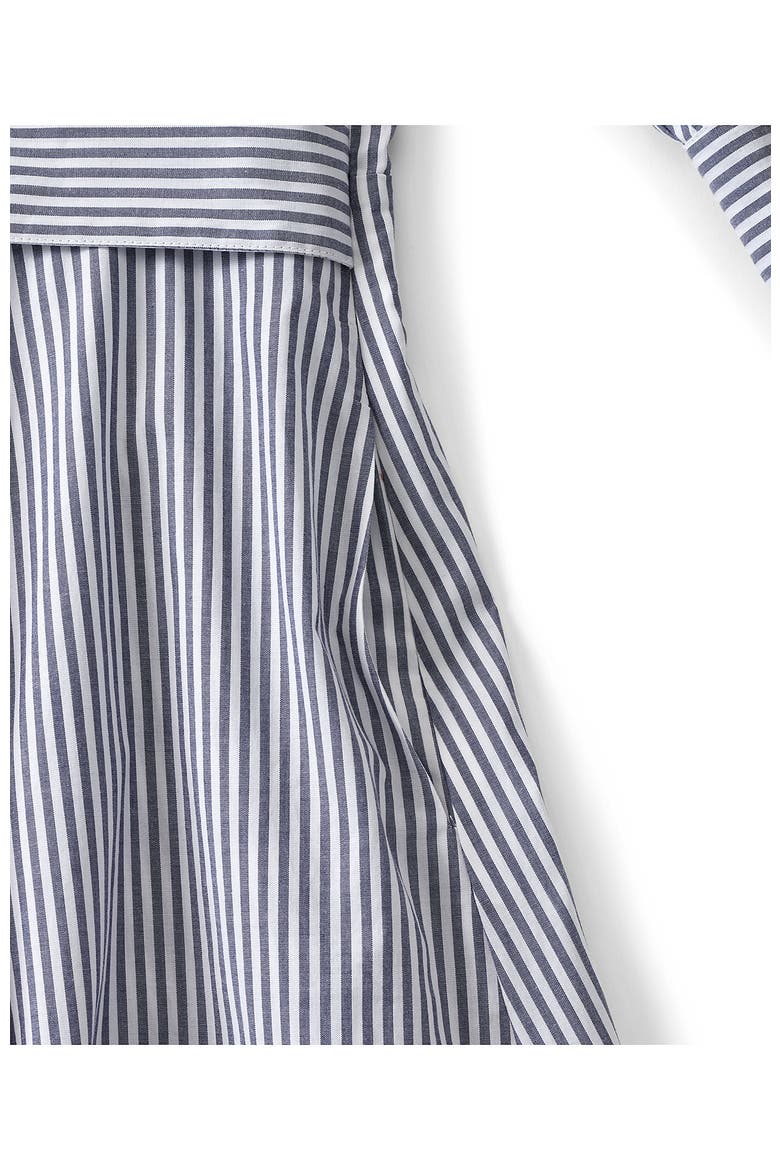 Poplin Midi Wrap Front Dress, Alternate, color, Midnight Sky Pinstripe