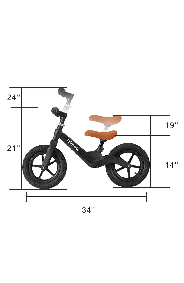 Trimate Toddler 12" Black Balance Bike with Inflated Tire, Alternate, color, Multicolored