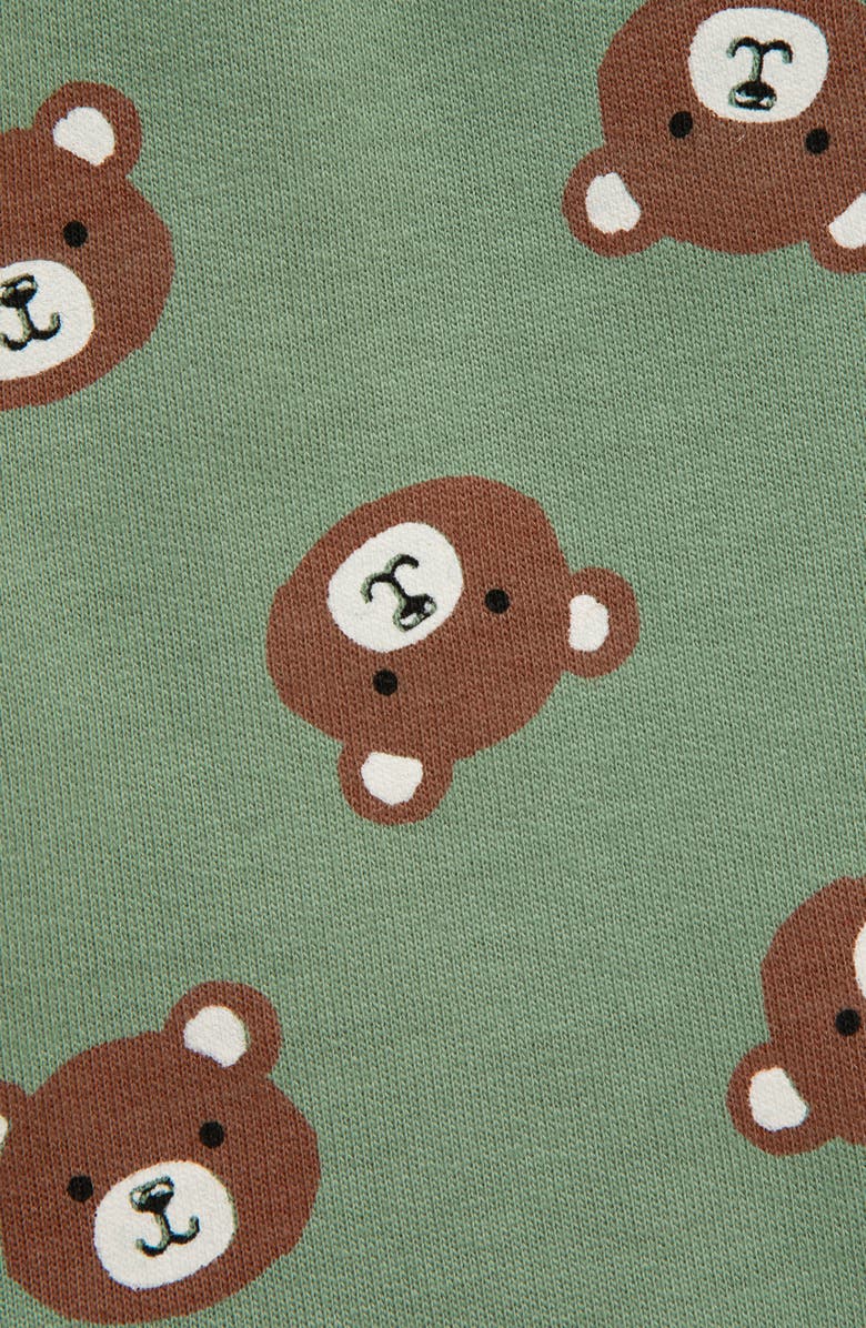 Little Me Bear Appliqué Quilted Sweatshirt & Sweatpants Set, Alternate, color, Green