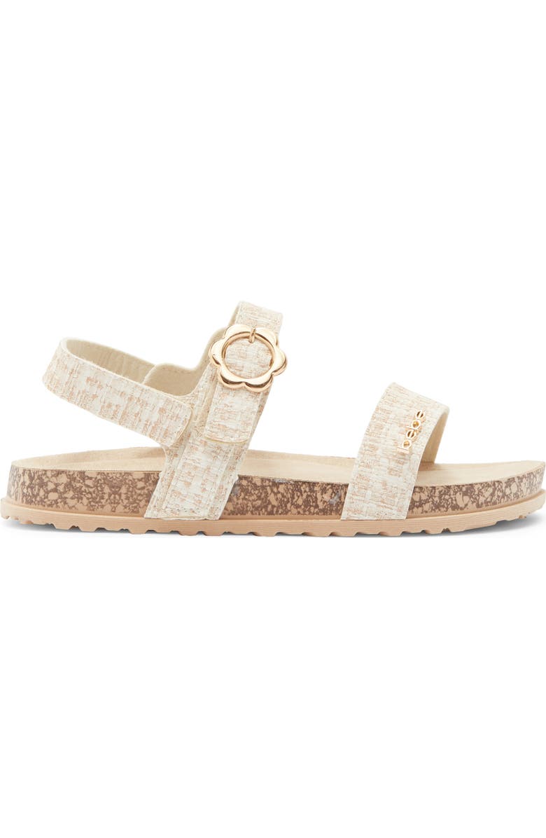 bebe Kids' Double Strap Footbed Sandal, Alternate, color, Tan