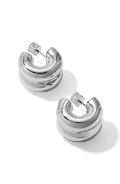 Miranda Frye Chloe Double Row Huggie Hoop Earrings In Silver