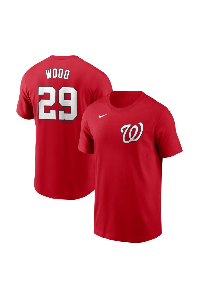 Men's Nike James Wood Red Washington Nationals Fuse Name & Number T-Shirt, Main, color, Red