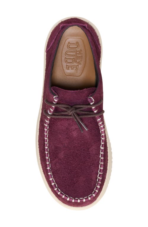 Hey Dude Wally Next Suede Lace-up Shoe In Burgundy