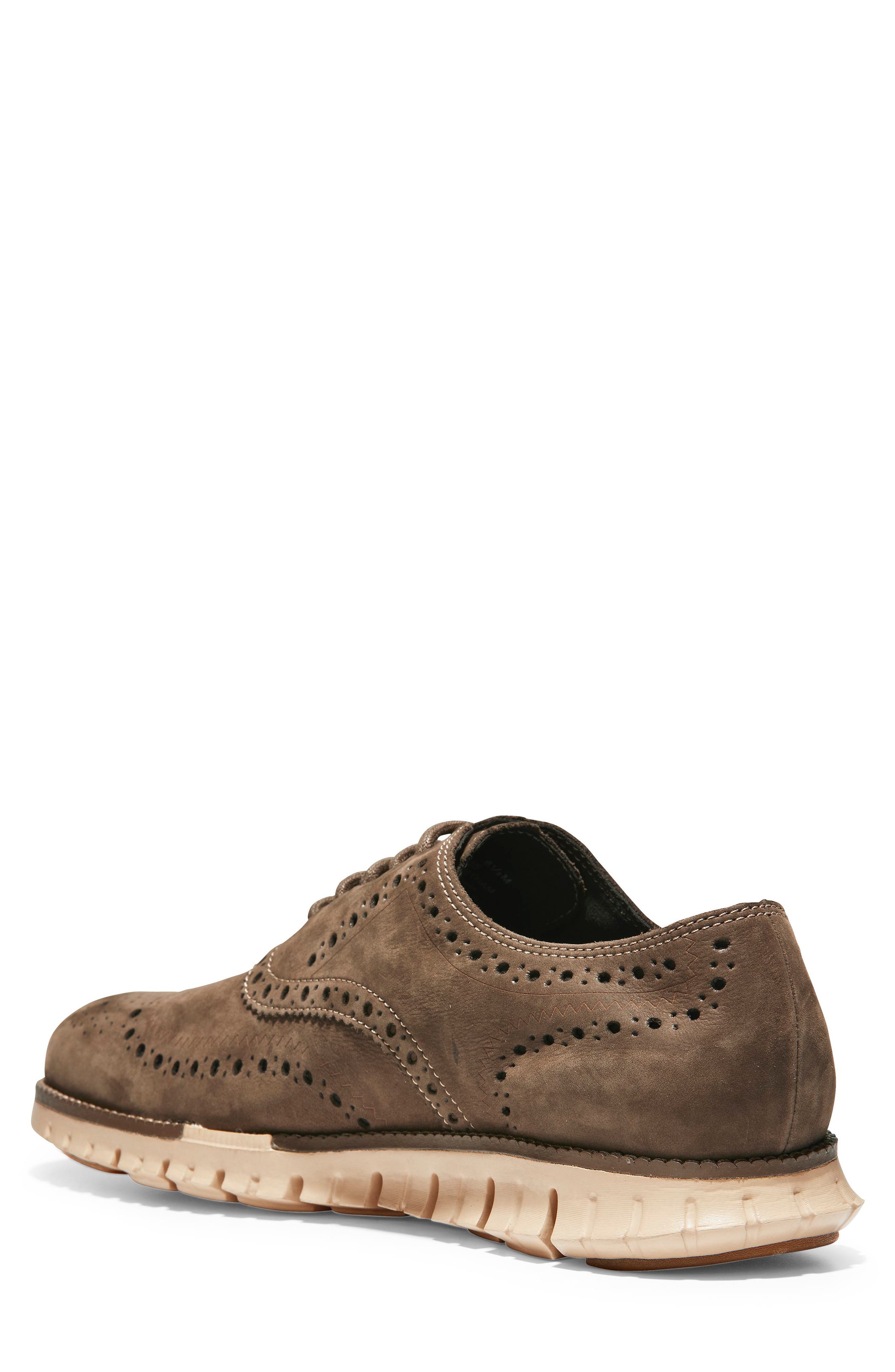 'ZeroGrand' Wingtip, Alternate, color, BLACK LEATHER/ ROCK RIDGE