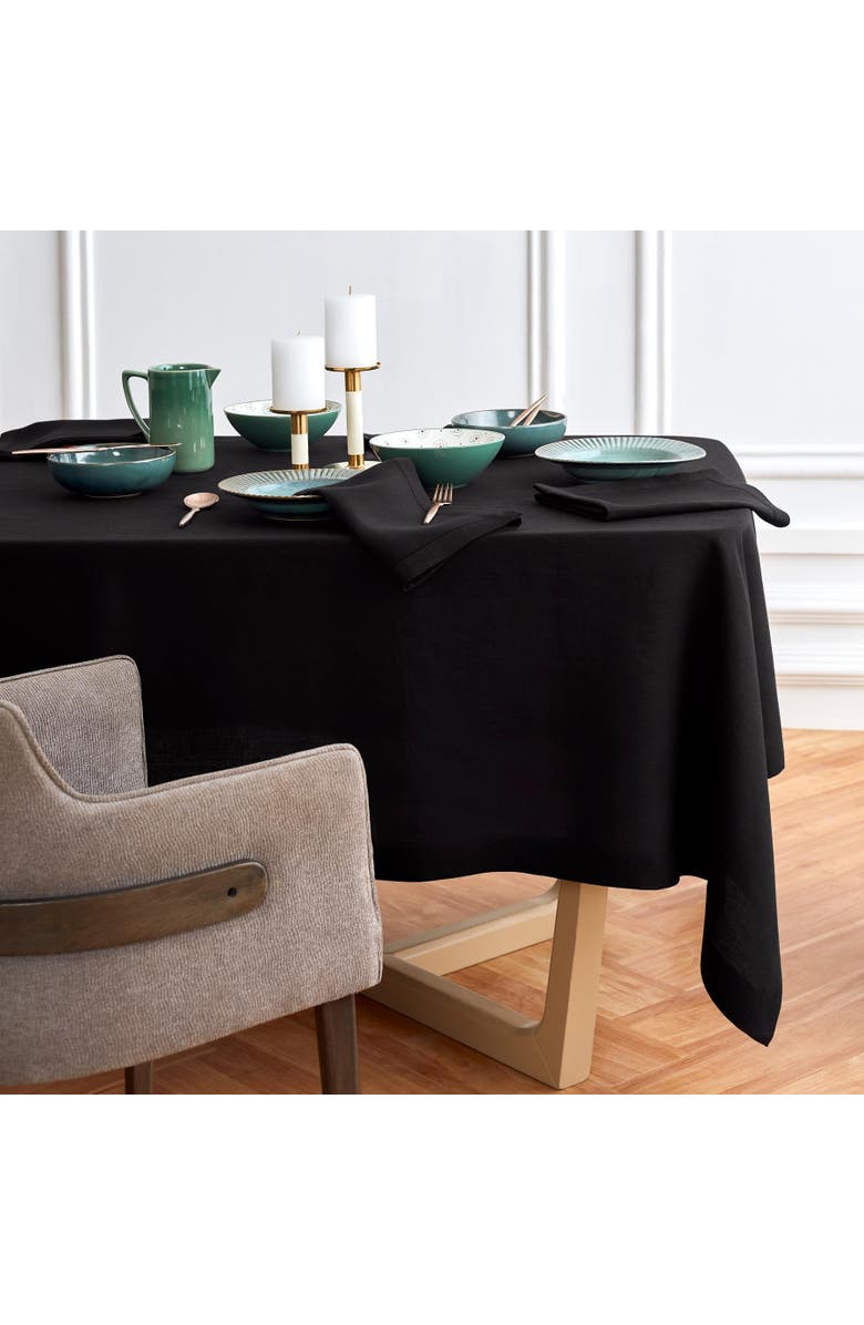 Solino Home Linen Tablecloth - Sonoma, Main, color, Black
