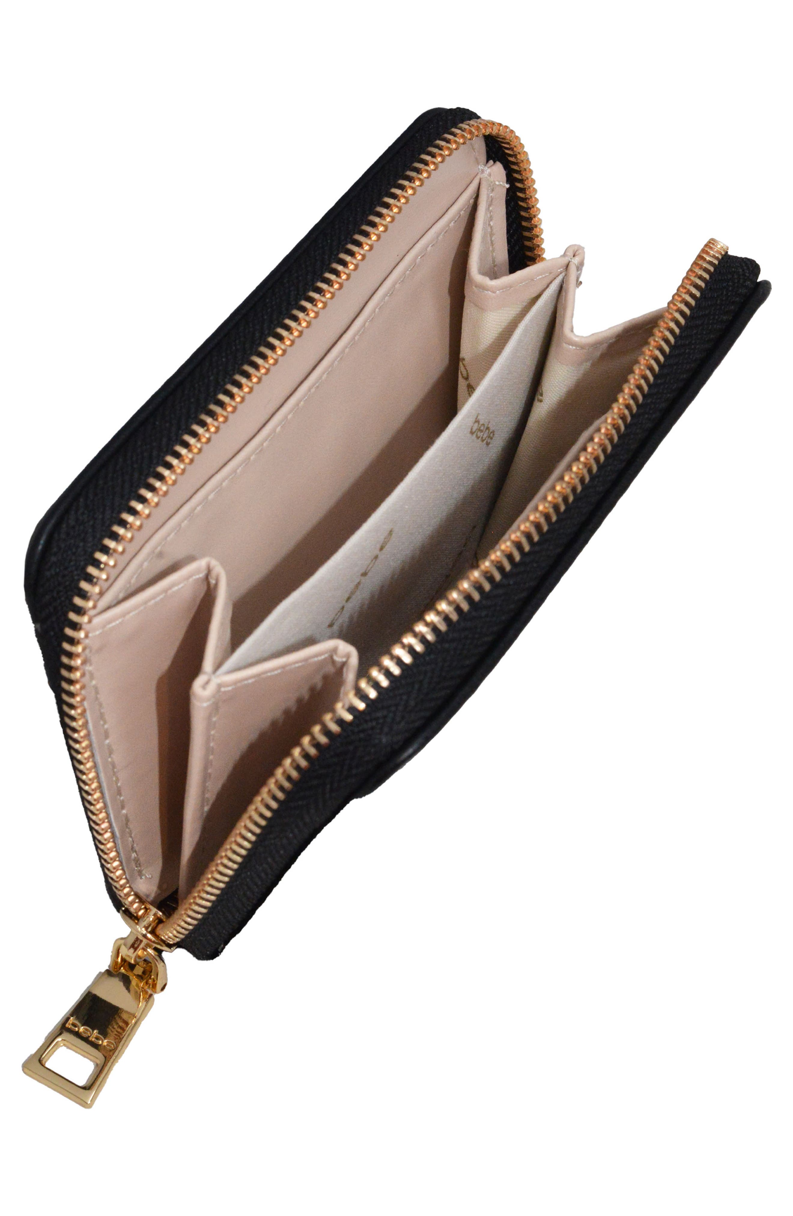 bebe Sofie Small Satche with Matching Wallet, Alternate, color, Black