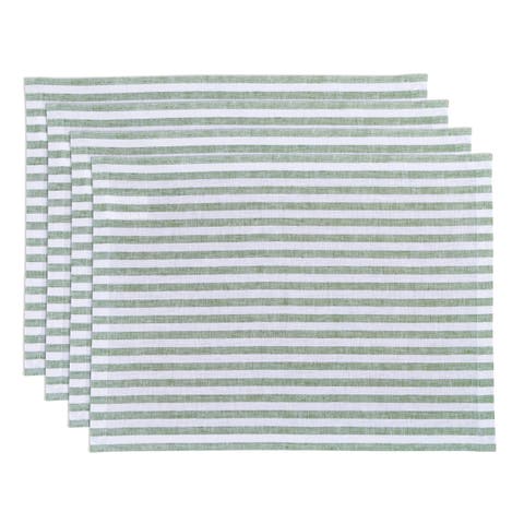 Linen Placemats - Amalfi Stripe, 14" x 19" Inch