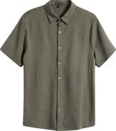 Robert Barakett Manny Short Sleeve Knit Button-Up Shirt