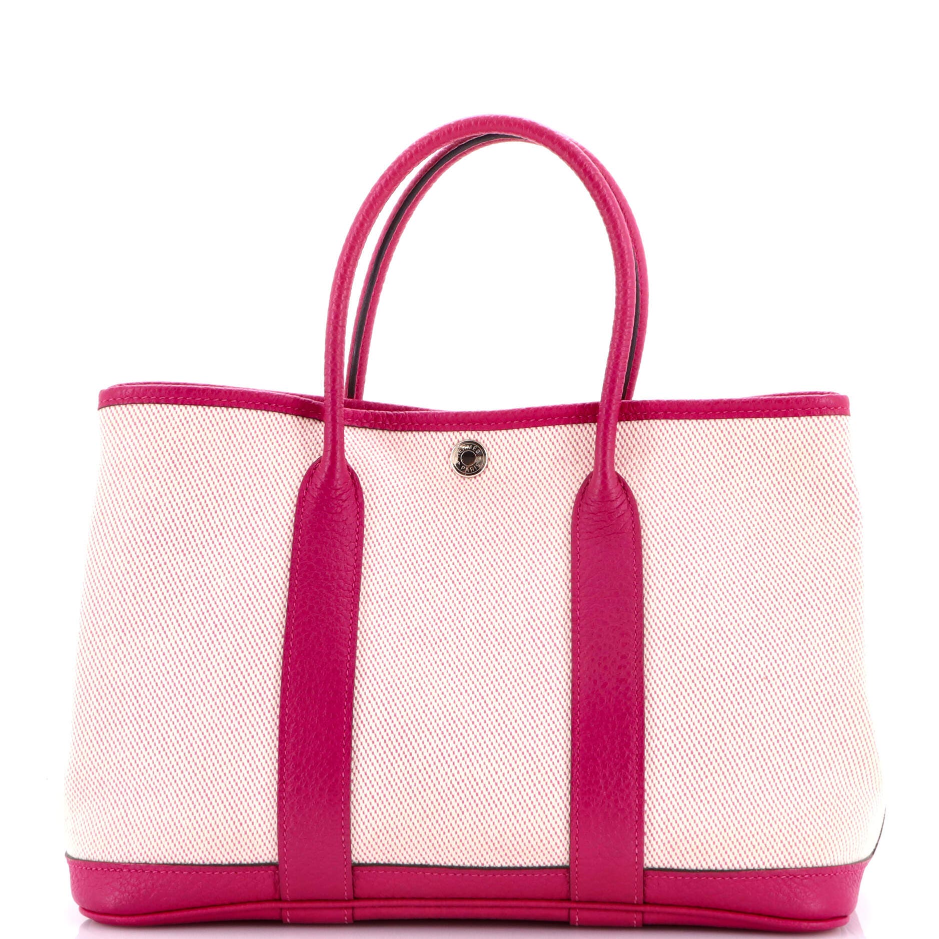 Pre-Owned Hermes Garden Party Tote Toile and Leather 30, Main, color, Rose Pourpre