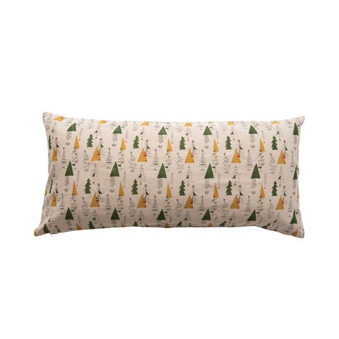 38x18 Christmas Tree Cotton Chambray Pillow