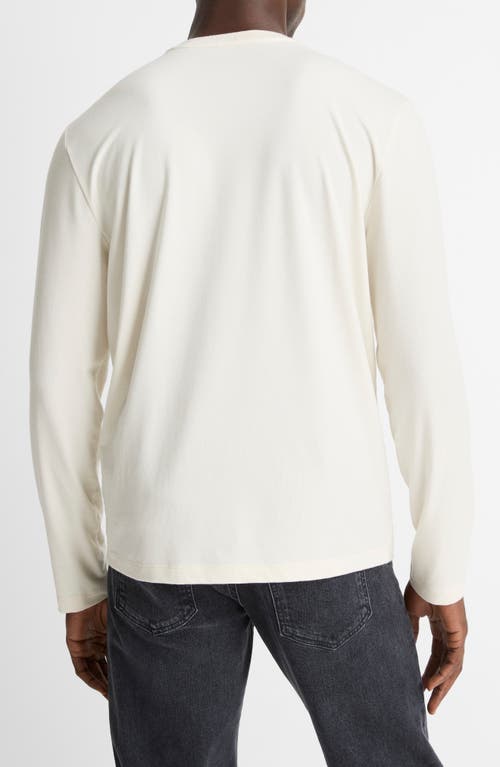 Vince Triblend Jersey Long Sleeved Crewneck Tee In Brown