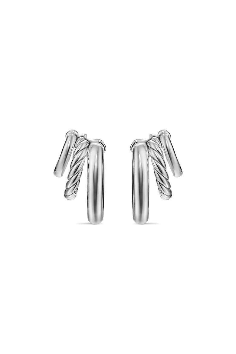 Mercer® Three Row Hoop Earrings in Sterling Silver, 21mm, Main, color, SILVER