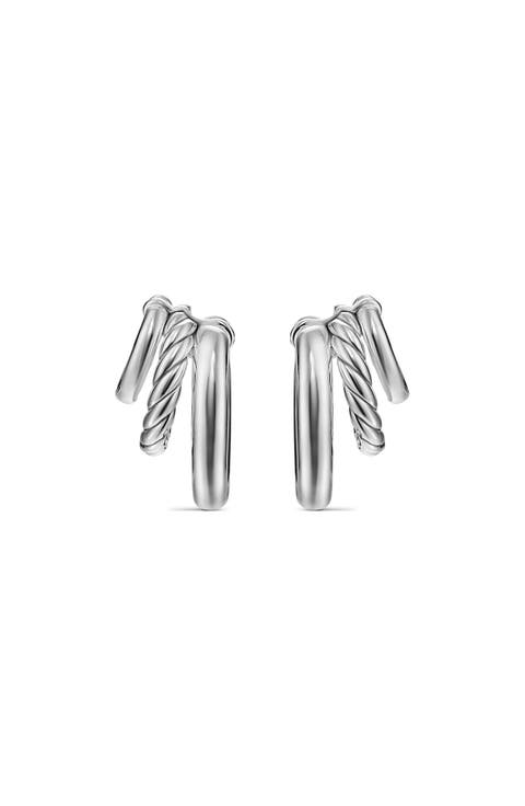 Mercer® Three Row Hoop Earrings in Sterling Silver, 21mm