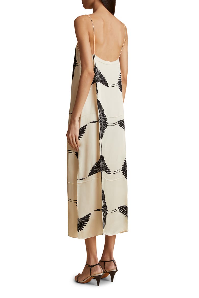 The Sicily Print Midi Dress, Alternate, color, CREAM / BLACK