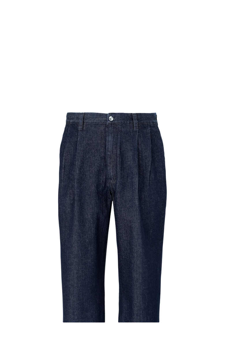 Paul Fredrick Denim Pleated Pants, Alternate, color, Black