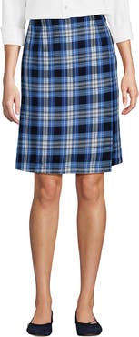 Lands' End School Uniform Plaid A Line Tab Skort Top of Knee