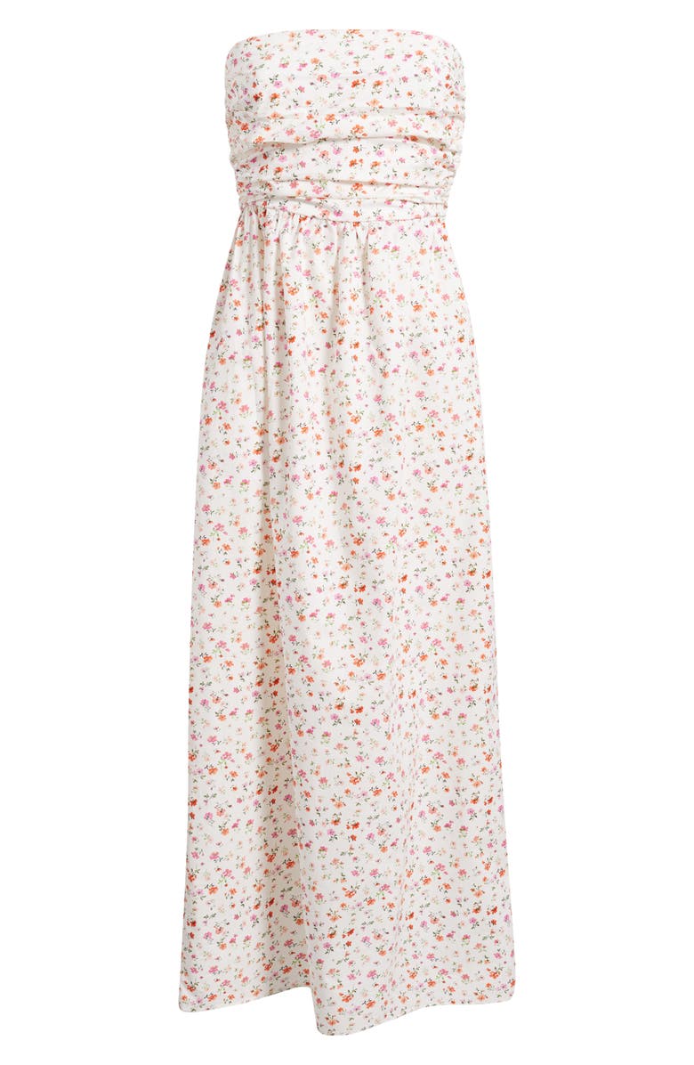 French Connection Nomi Cotton Strapless Maxi Dress, Alternate, color,