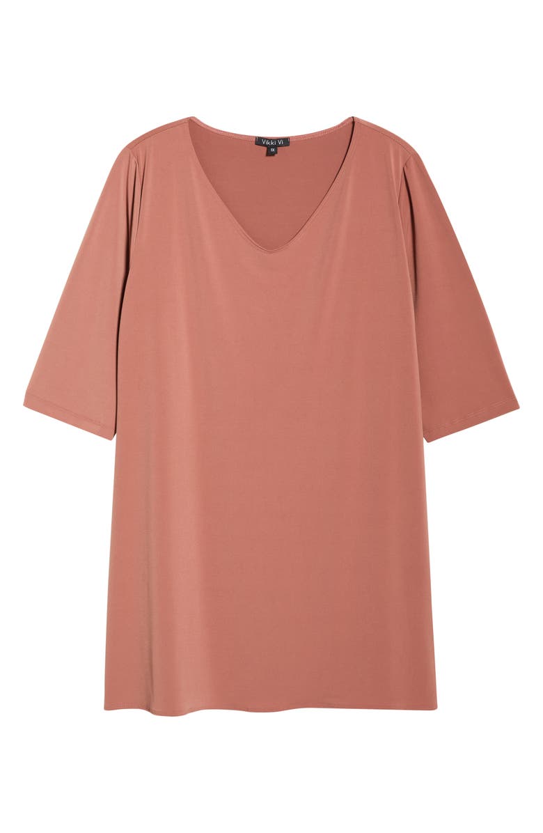 Vikki Vi Handkerchief Hem Tunic Top, Alternate, color, Clay