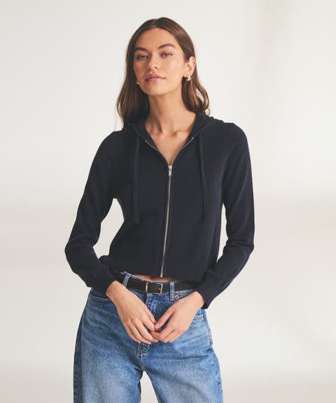 Signature Cashmere Cropped Hoodie