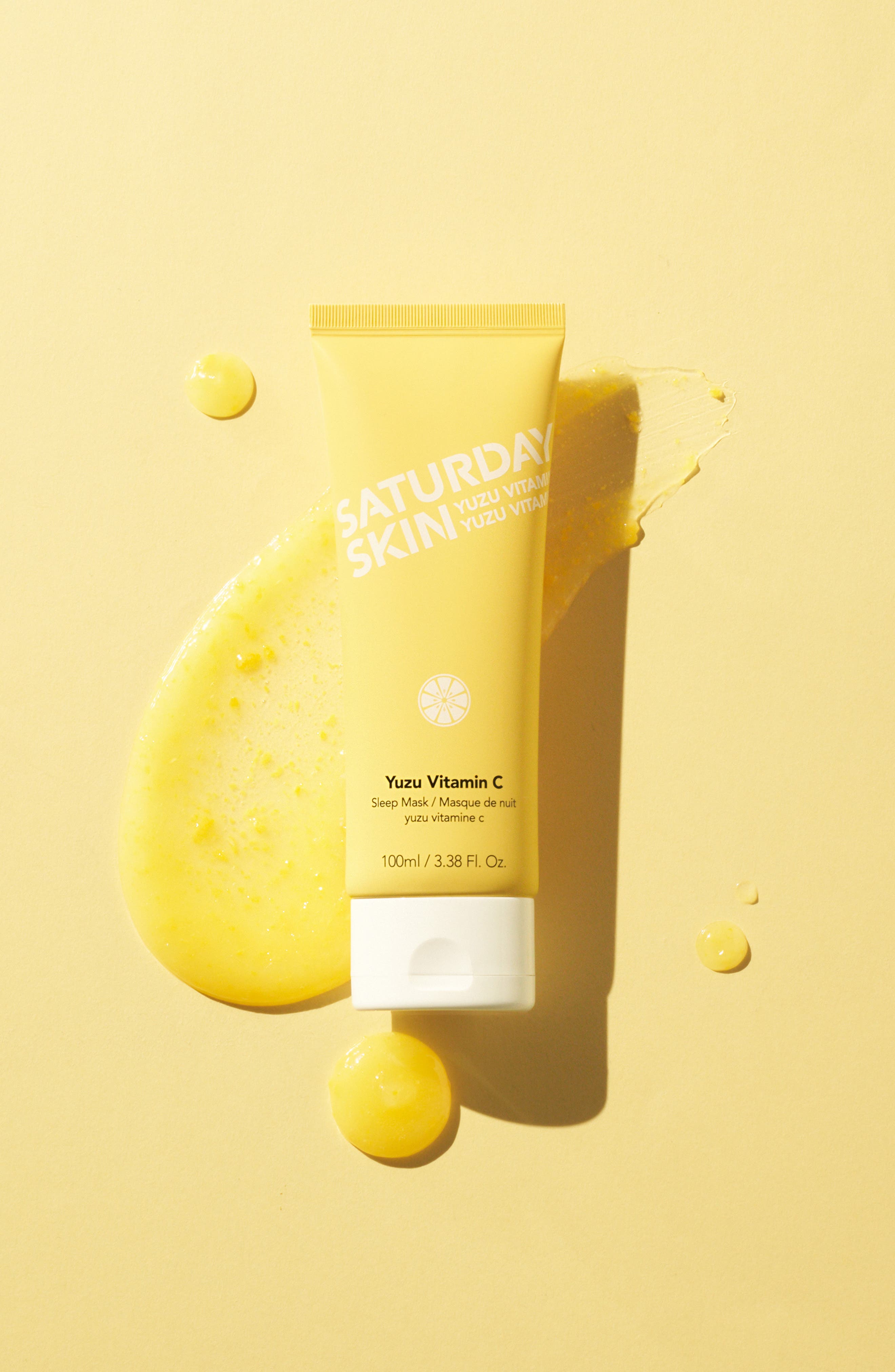 yuzu vitamin c lip mask Saturday Skin Overnight Lip Sleeping Mask Moisturizing For All Skin Types and Yuzu Vitamin C Sleep Overnight Face Mask leaving it on overnight for optimal results Saturday Skin Yuzu Vitamin C
