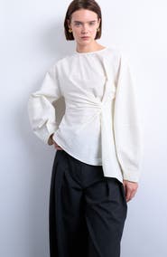 Topshop Pleat Front Asymmetric Top