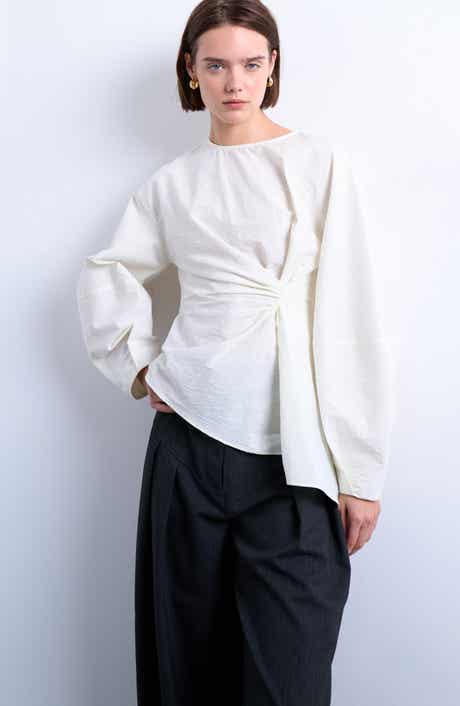 Topshop Pleat Front Asymmetric Top