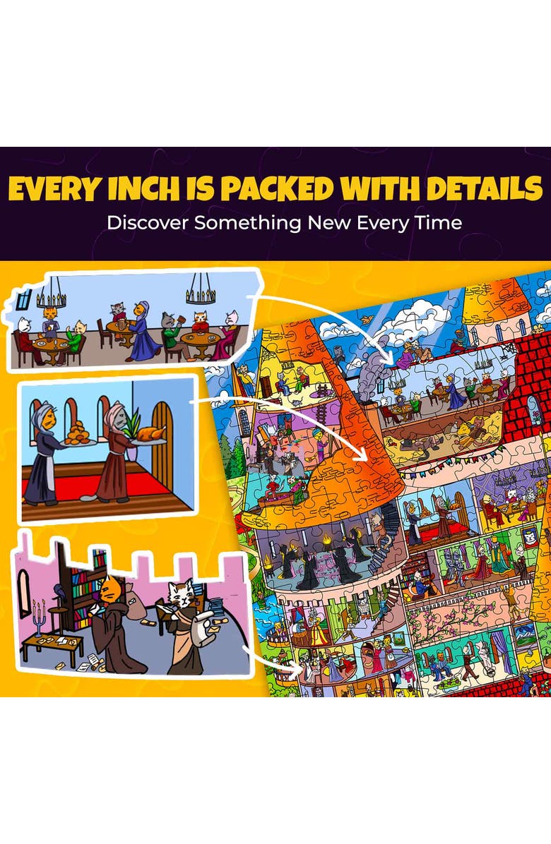 Quokka 1000 Piece Jigsaw Puzzle for Adults - Galactic Tails, Cruise Vistas & Knightly Cats, Alternate, color, Knighty Cats