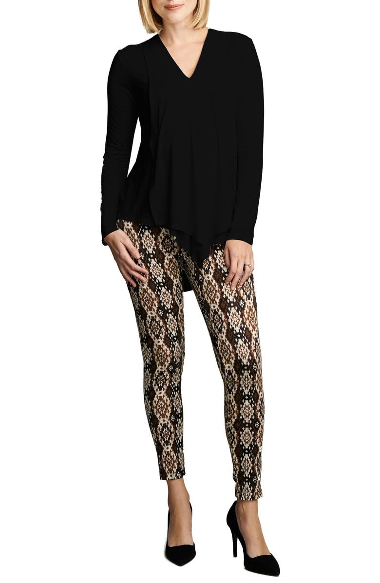 Maternal America Draped Nursing Top, Main, color, Black