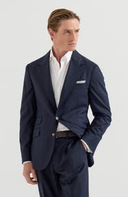 Brunello Cucinelli Virgin wool flannel deconstructed Cavallo blazer