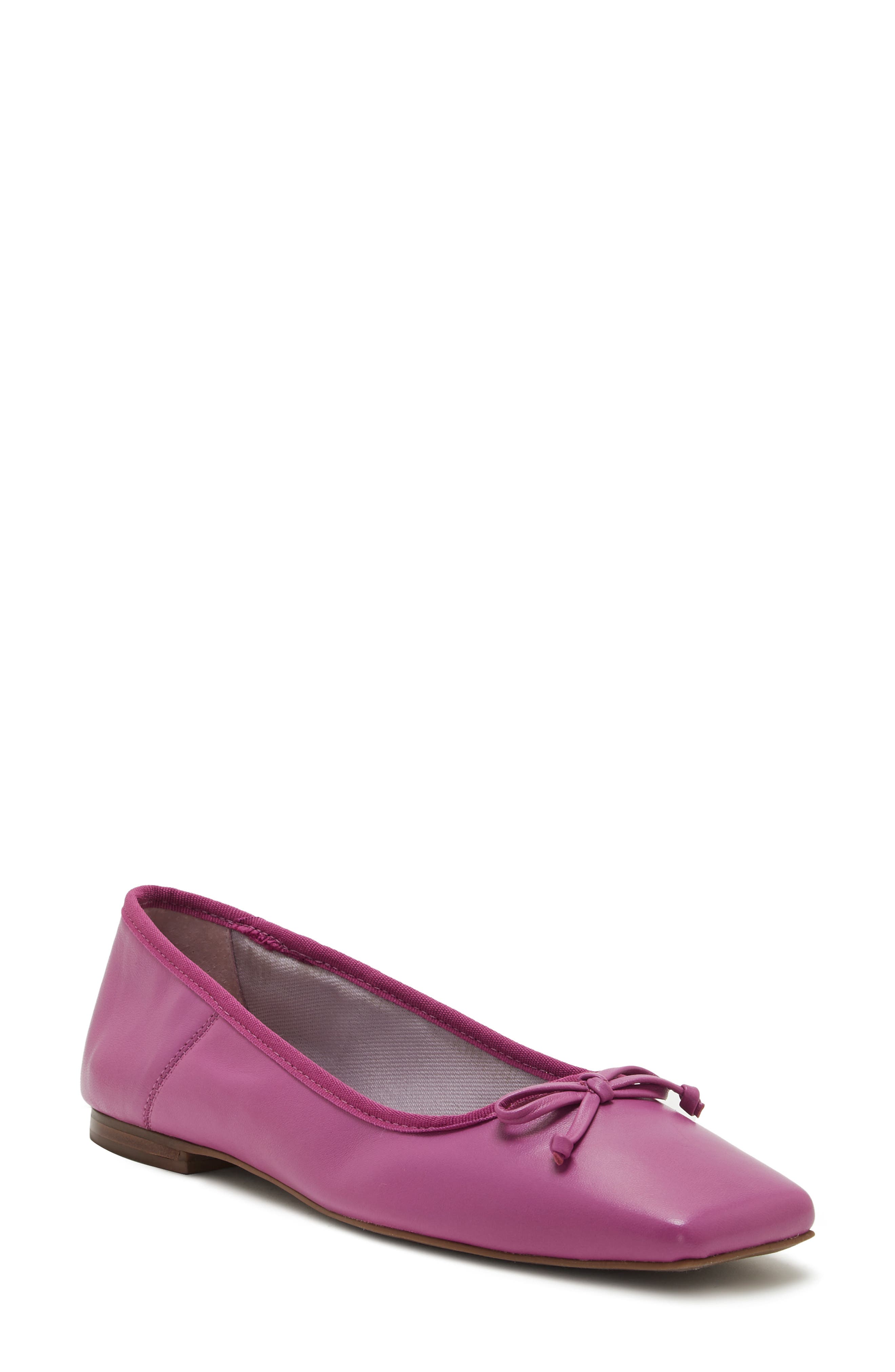 Elanndo Square Toe Ballet Flat, Main, color, DEEP ORCHID