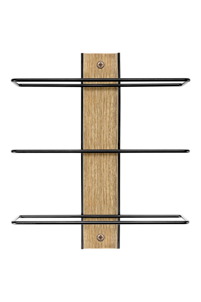 9-Bottle Wall Wine Rack, Alternate, color, BROWN